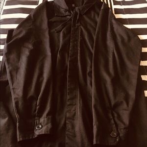 RUDE Black Button Shirt Jackets With Hoodie